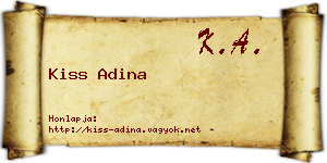 Kiss Adina névjegykártya